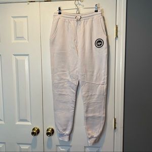 Hype. Brand White Jogger Sweatpants with Black Logo